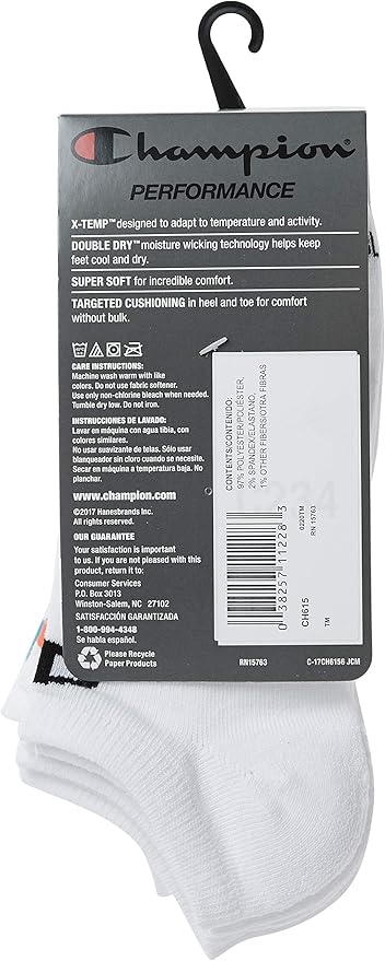 Champion Women's Low Cut Beathable Moisture-Wicking Athletic Socks (6-Pack)