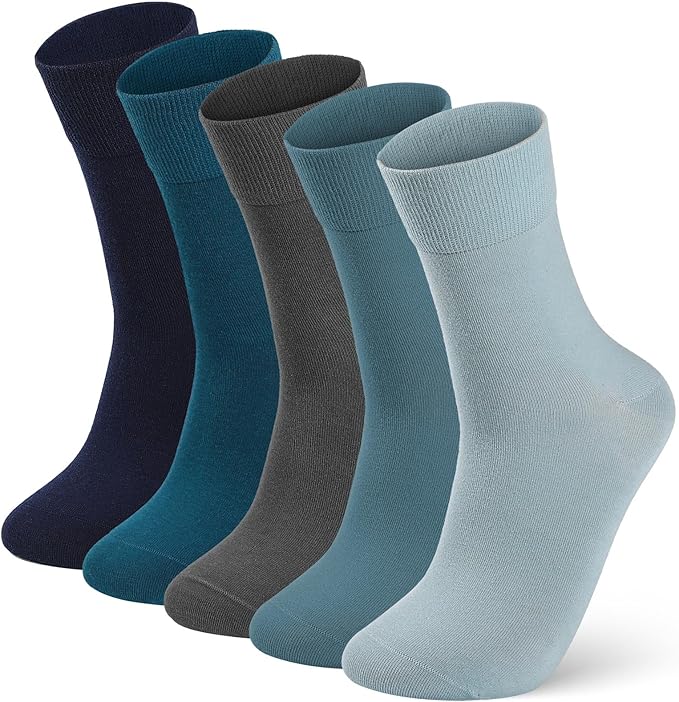 FGZ Mens Crew Socks Breathable Cotton Soft Casual Thin Socks for Work,Sport & Everyday Wear,5 Pairs