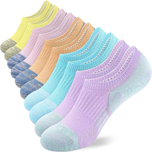 No Show Socks Womens Athletic Cushion Ankle Footies Low Cut 5-6 Pairs