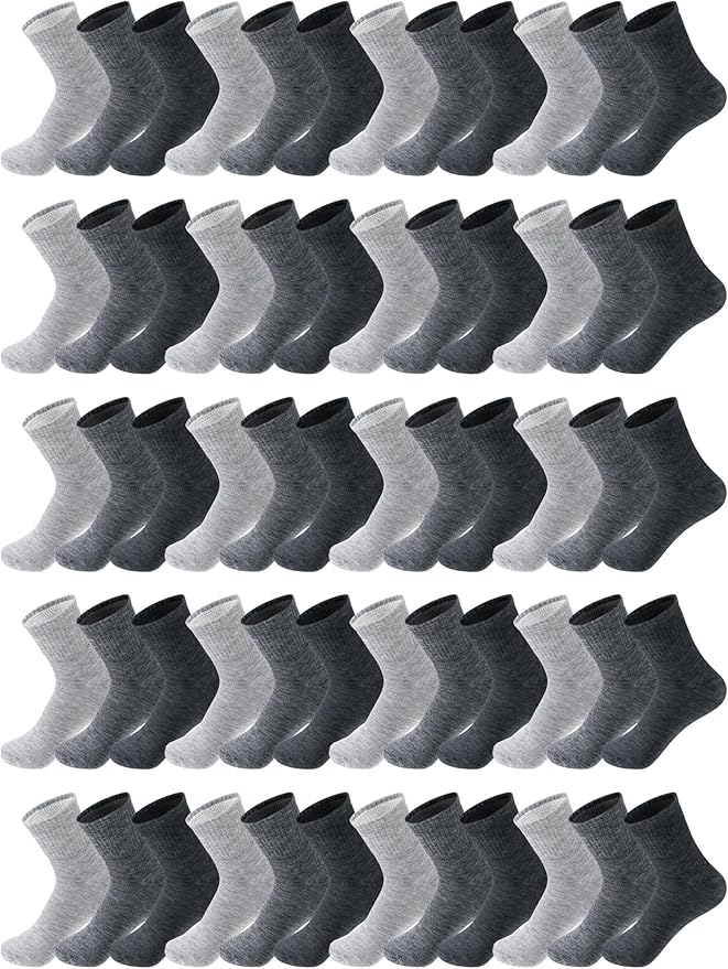Tarpop 100 Pairs Bulk Mens Socks Moisture Wicking Casual Sports Ankle Socks for Homeless Unisex Adult Men Women