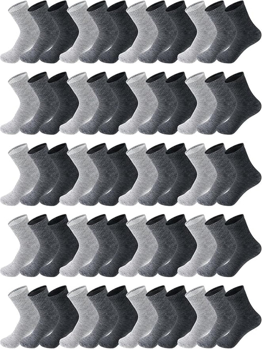 Tarpop 100 Pairs Bulk Mens Socks Moisture Wicking Casual Sports Ankle Socks for Homeless Unisex Adult Men Women
