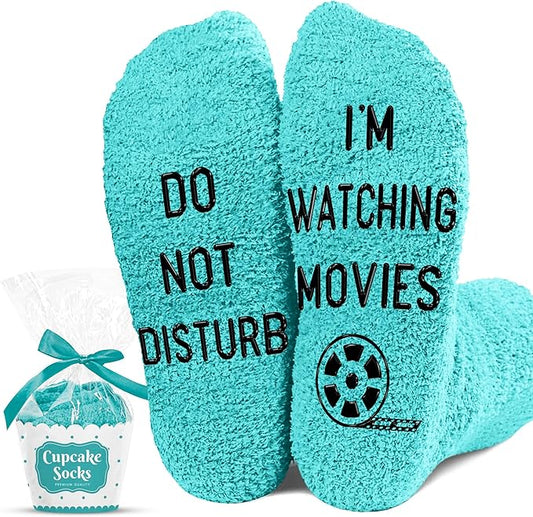 Movie Lover Gifts - Christmas Socks for Women, Funny and Horror Themed Gifts, Ideal for Movie Nights, Theater Gift
