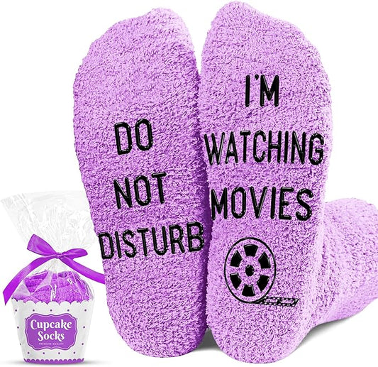Movie Lover Gifts - Christmas Socks for Women, Funny and Horror Themed Gifts, Ideal for Movie Nights, Theater Gift