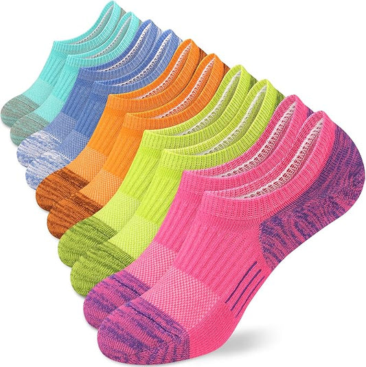No Show Socks Womens Athletic Cushion Ankle Footies Low Cut 5-6 Pairs