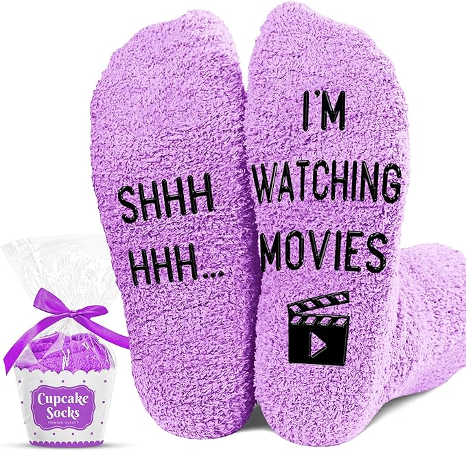 Movie Lover Gifts - Christmas Socks for Women, Funny and Horror Themed Gifts, Ideal for Movie Nights, Theater Gift