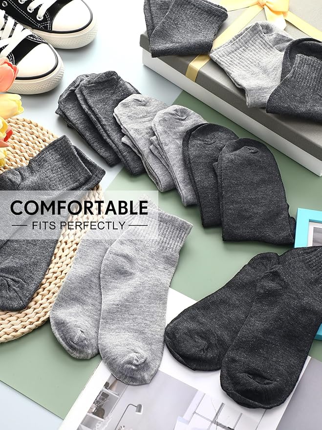 Tarpop 100 Pairs Bulk Mens Socks Moisture Wicking Casual Sports Ankle Socks for Homeless Unisex Adult Men Women