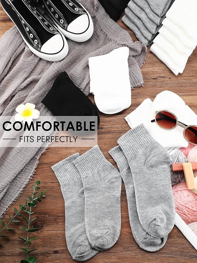 Tarpop 100 Pairs Bulk Mens Socks Moisture Wicking Casual Sports Ankle Socks for Homeless Unisex Adult Men Women