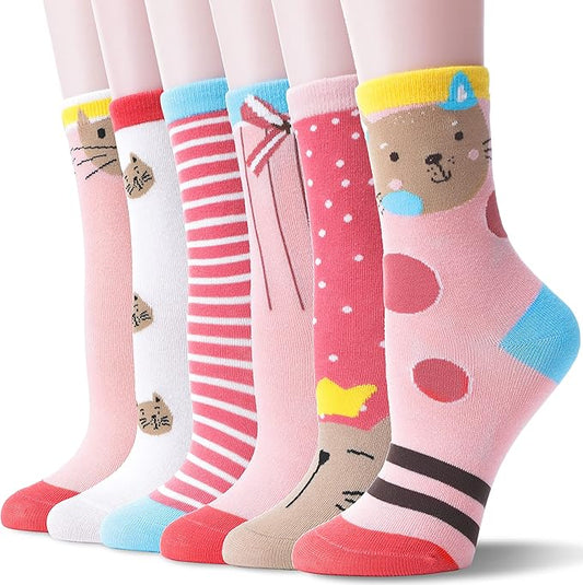 Unicorn Socks Gifts for Girls kids Cute Animal Fun Crew Fashion Funny Novelty Soft Cotton Socks 6 Pairs