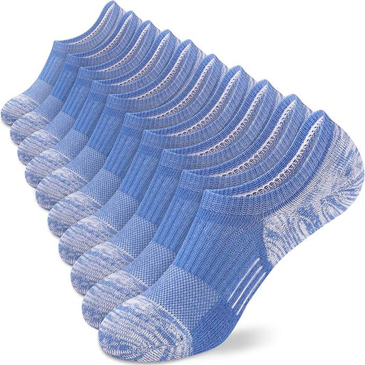 No Show Socks Womens Athletic Cushion Ankle Footies Low Cut 5-6 Pairs