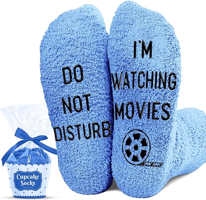 Movie Lover Gifts - Christmas Socks for Women, Funny and Horror Themed Gifts, Ideal for Movie Nights, Theater Gift