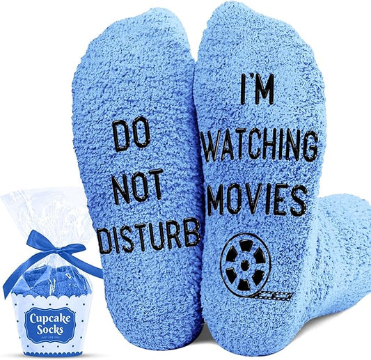 Movie Lover Gifts - Christmas Socks for Women, Funny and Horror Themed Gifts, Ideal for Movie Nights, Theater Gift
