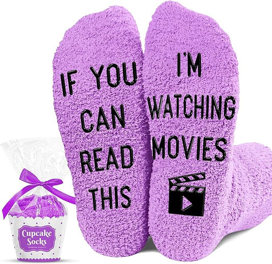 Movie Lover Gifts - Christmas Socks for Women, Funny and Horror Themed Gifts, Ideal for Movie Nights, Theater Gift