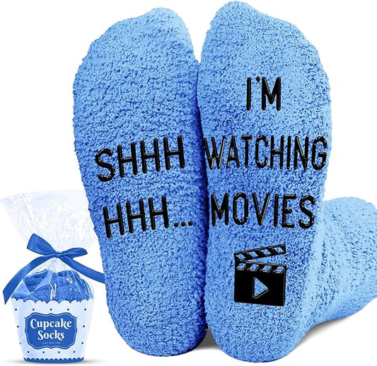 Movie Lover Gifts - Christmas Socks for Women, Funny and Horror Themed Gifts, Ideal for Movie Nights, Theater Gift