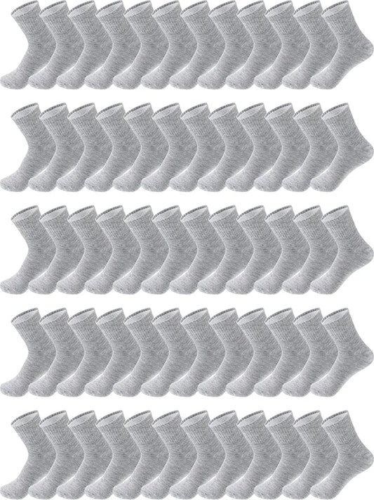 Tarpop 100 Pairs Bulk Mens Socks Moisture Wicking Casual Sports Ankle Socks for Homeless Unisex Adult Men Women