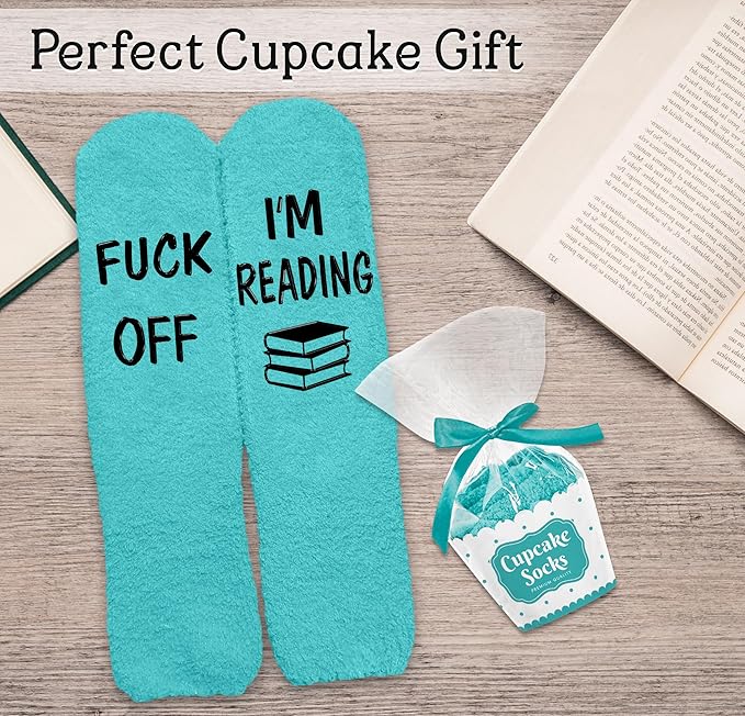 VICRAZY Book Lovers Gifts - Funny Socks for Book Lovers - Gift for Readers - Reading Stuff, Stocking Stuffers for Men, Women