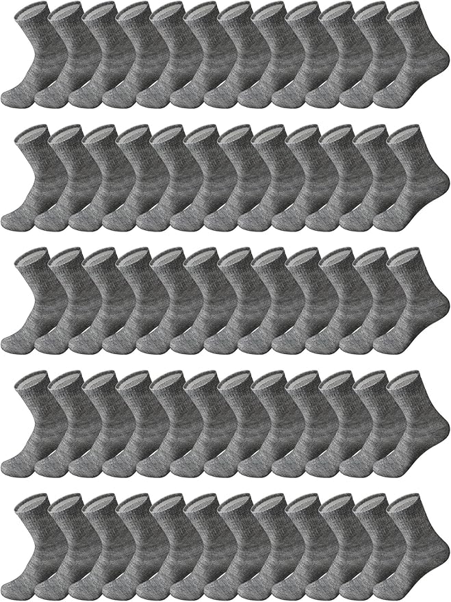 Tarpop 100 Pairs Bulk Mens Socks Moisture Wicking Casual Sports Ankle Socks for Homeless Unisex Adult Men Women