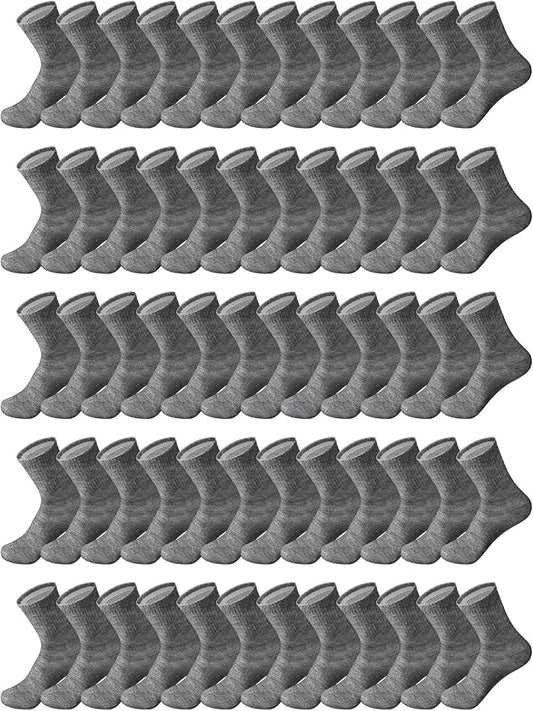 Tarpop 100 Pairs Bulk Mens Socks Moisture Wicking Casual Sports Ankle Socks for Homeless Unisex Adult Men Women