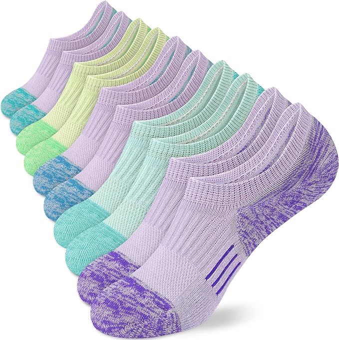 No Show Socks Womens Athletic Cushion Ankle Footies Low Cut 5-6 Pairs