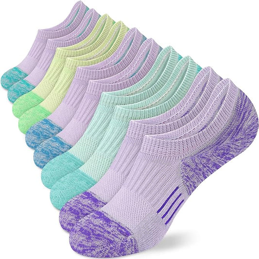 No Show Socks Womens Athletic Cushion Ankle Footies Low Cut 5-6 Pairs