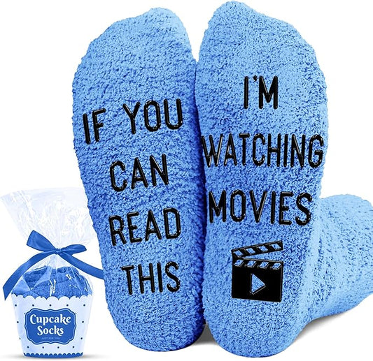 Movie Lover Gifts - Christmas Socks for Women, Funny and Horror Themed Gifts, Ideal for Movie Nights, Theater Gift