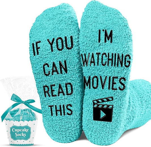 Movie Lover Gifts - Christmas Socks for Women, Funny and Horror Themed Gifts, Ideal for Movie Nights, Theater Gift